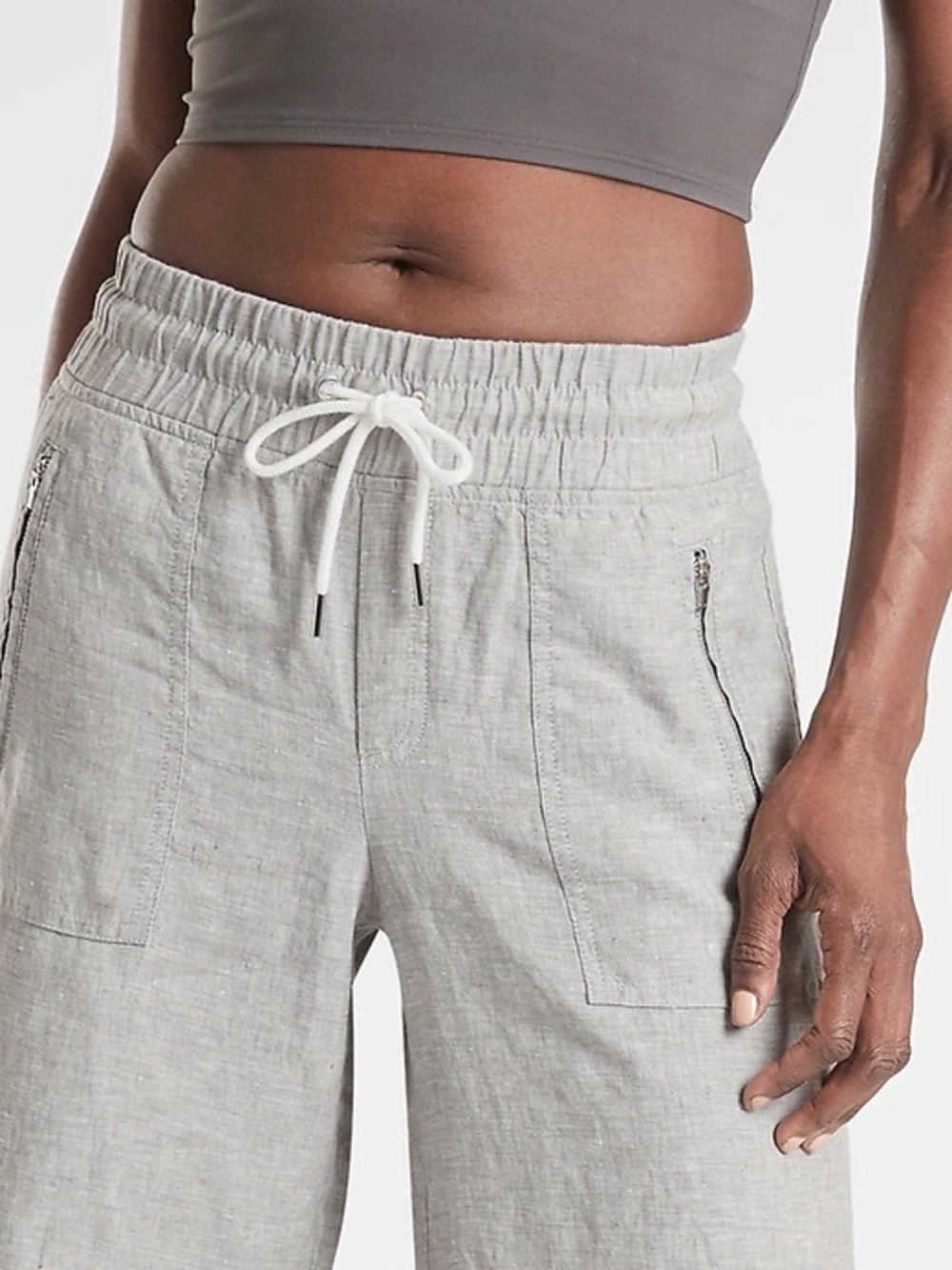 Athleta Cabo 100% Linen Wide Leg Pant Coastal Summer Casual Preppy Travel size 6 - Picture 2 of 10
